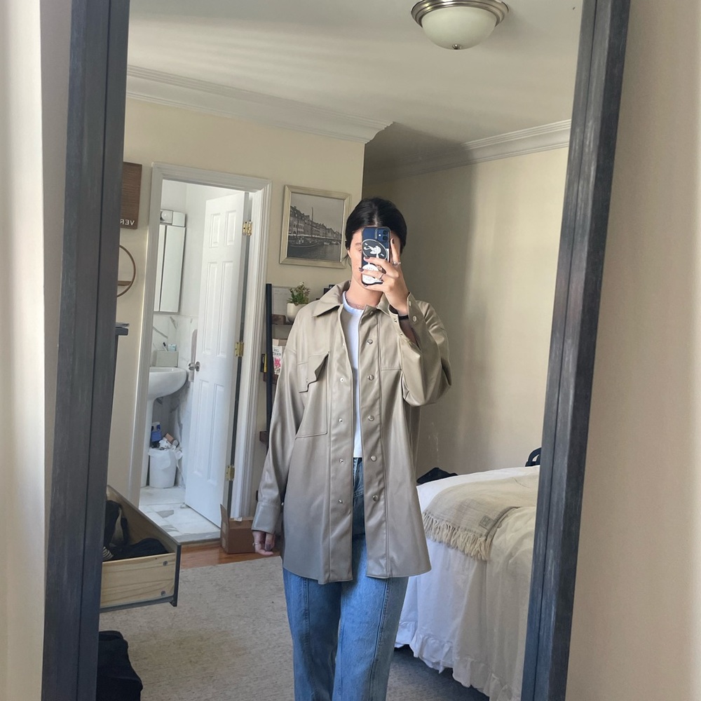 Zara Faux leather oversized jacket